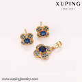 64165 Xuping body jewelry set factory direct price for women pendant and earrings luxury flower gold set